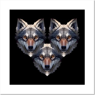 3 Wolves Posters and Art